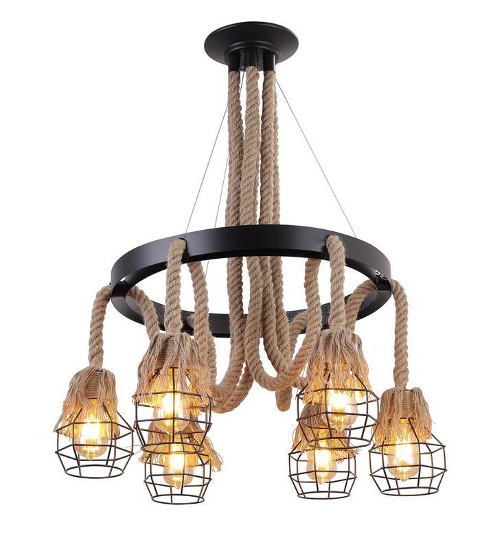 Vintage rope hot sale pendant light